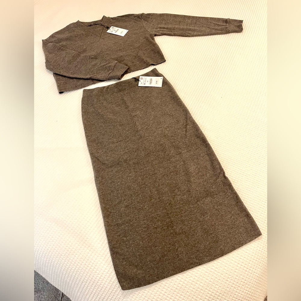 Zara leisure knit sweater tube skirt size medium